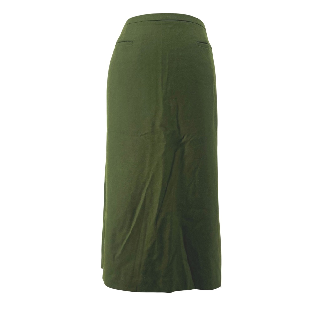 Talbots Womens 16 Olive Green Wool Blend Italian Fabric Maxi Skirt Classic
